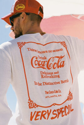 model bruno wearing coke x svs shirt