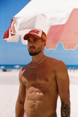 model bruno wearing coke x svshat